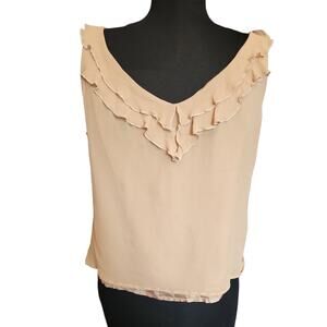 100% Silk Nude Top Alisson Taylor Size Large